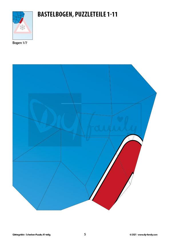 Glättegefahr – Scherben-Puzzle zum Ausdrucken und Ausschneiden