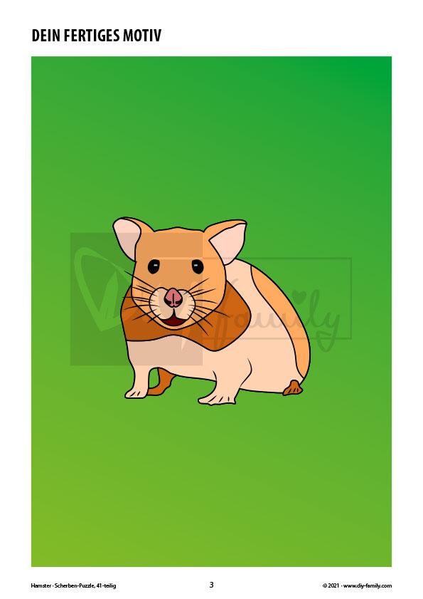Hamster – Scherben-Puzzle zum Ausdrucken und Ausschneiden