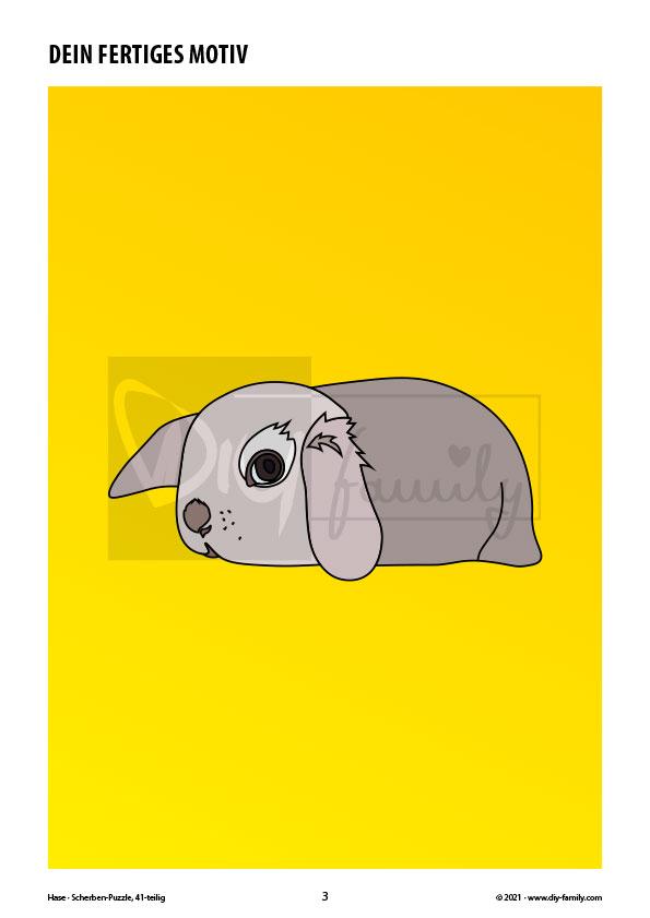 Hase – Scherben-Puzzle zum Ausdrucken und Ausschneiden