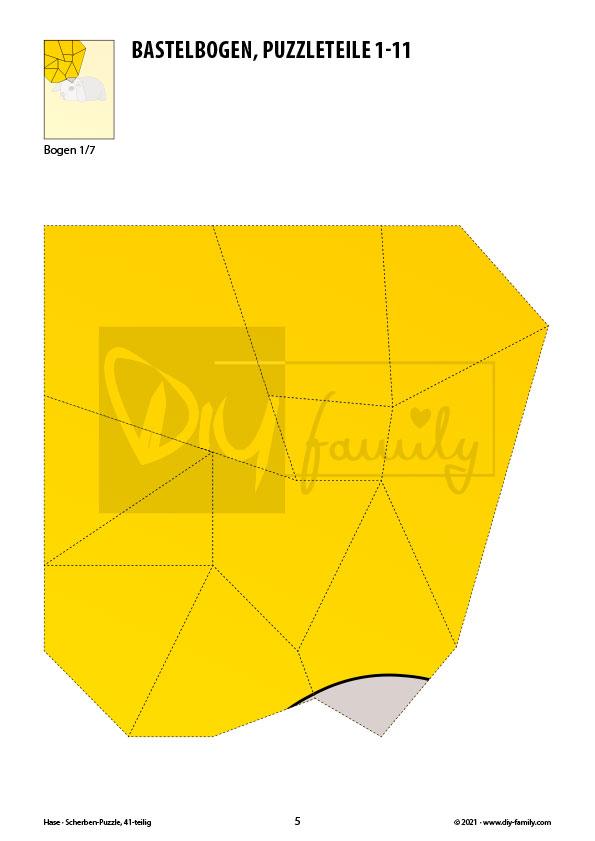 Hase – Scherben-Puzzle zum Ausdrucken und Ausschneiden