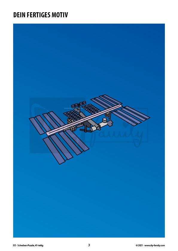 ISS – Scherben-Puzzle zum Ausdrucken, Ausschneiden und Ausmalen
