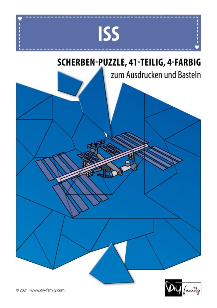 ISS – Scherben-Puzzle zum Ausdrucken und Ausschneiden