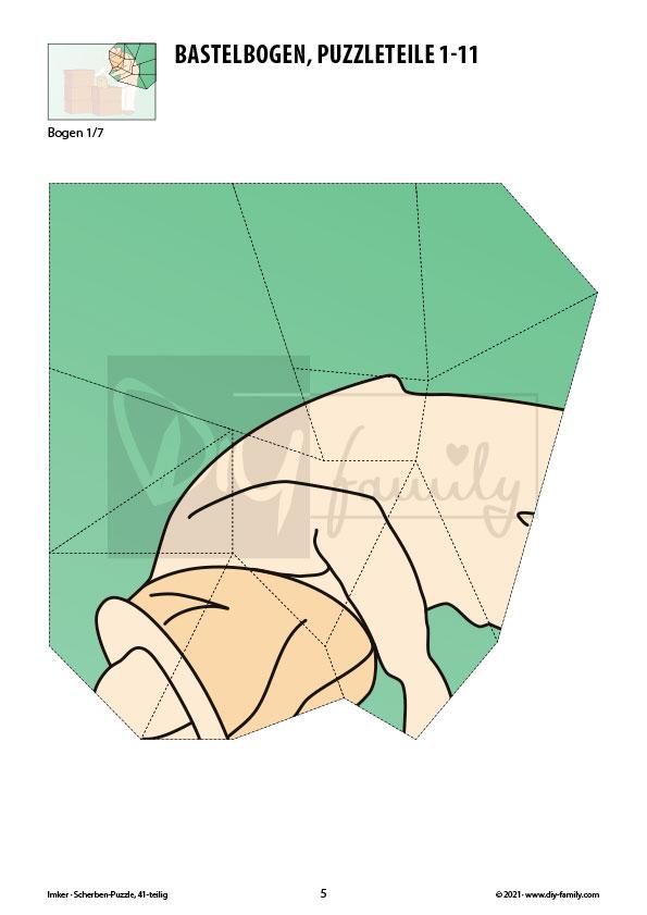 Imker – Scherben-Puzzle zum Ausdrucken und Ausschneiden