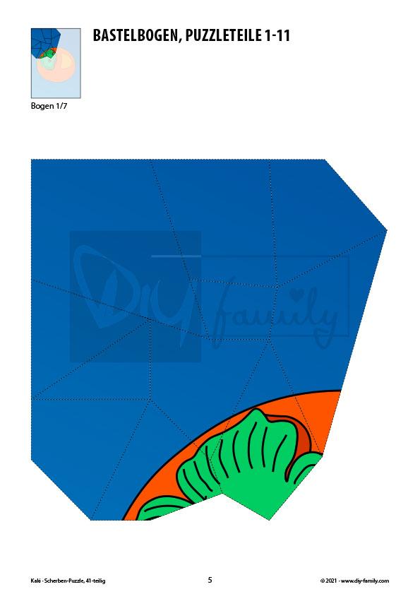 Kaki – Scherben-Puzzle zum Ausdrucken und Ausschneiden
