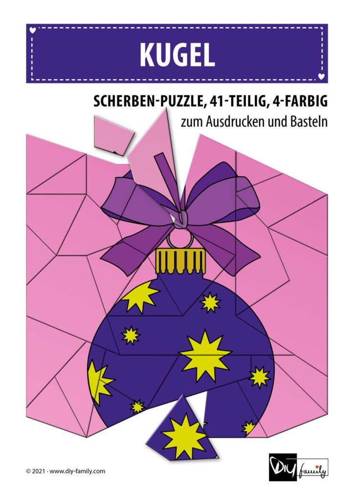 Kugel – Scherben-Puzzle zum Ausdrucken und Ausschneiden