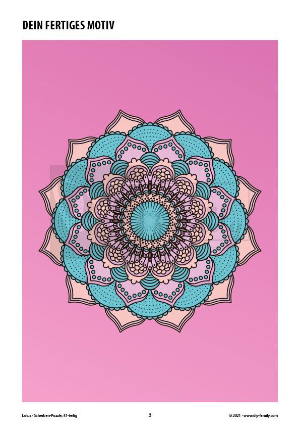 Lotus – Scherben-Puzzle zum Ausdrucken, Ausschneiden und Ausmalen