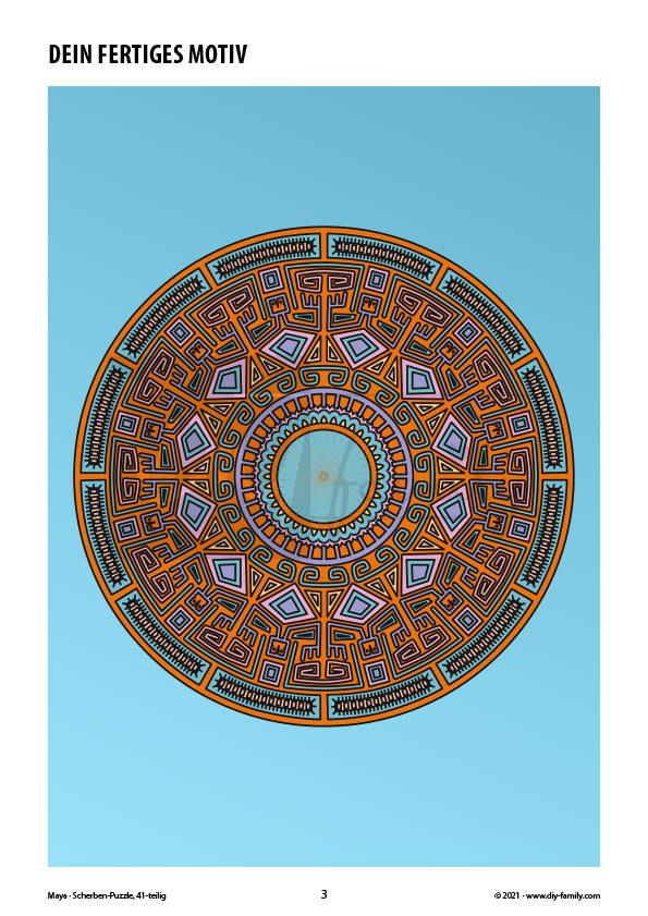 Maya – Scherben-Puzzle zum Ausdrucken, Ausschneiden und Ausmalen