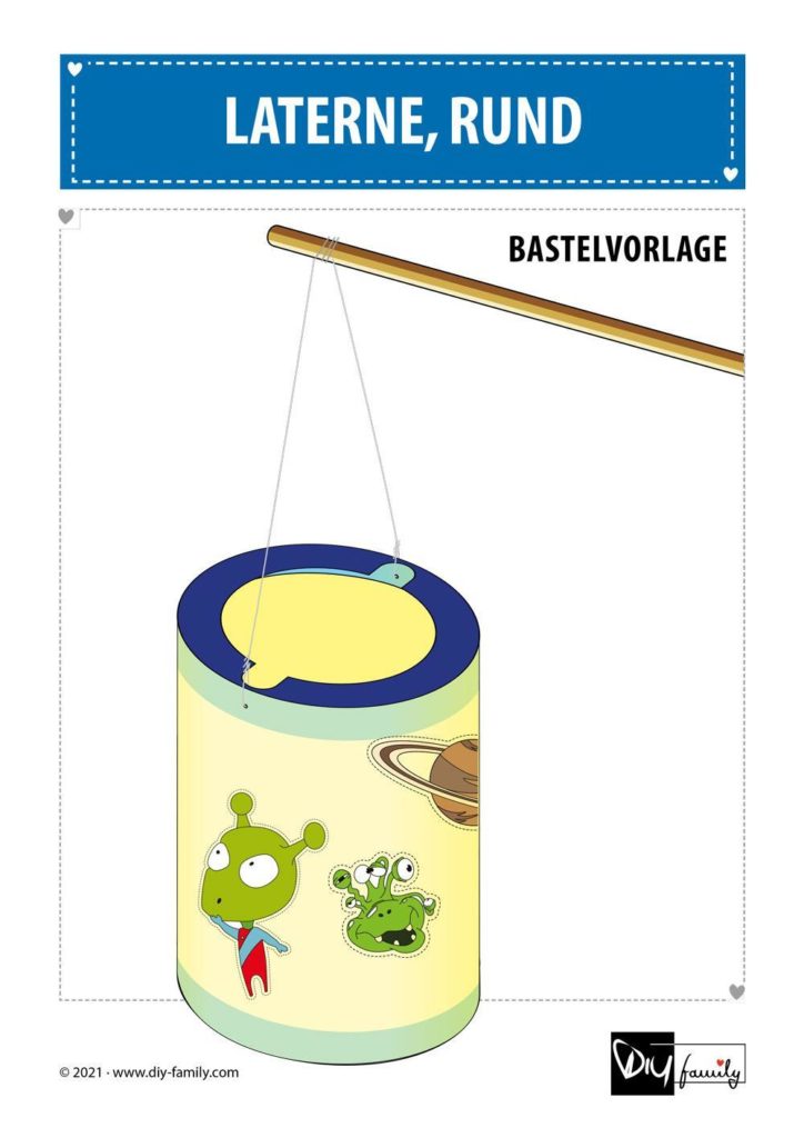 Runde Laterne – Bastelvorlagen