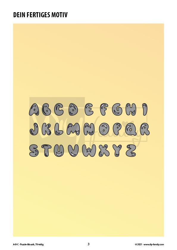 ABC – Mosaikpuzzle zum Ausschneiden und Ausmalen