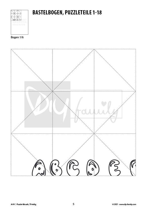 ABC – Mosaikpuzzle zum Ausschneiden und Ausmalen