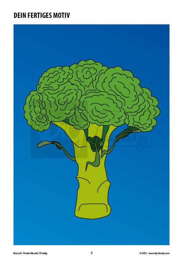 Broccoli – Mosaikpuzzle zum Ausschneiden und Ausmalen