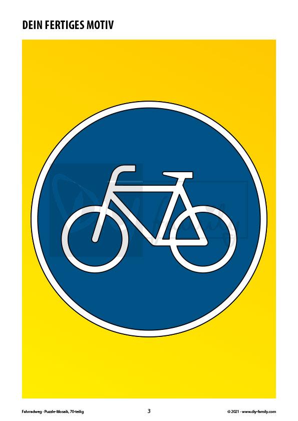Fahrradweg – Mosaikpuzzle zum Ausschneiden und Ausmalen