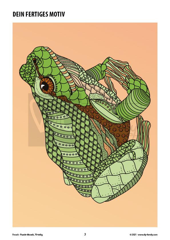 Frosch – Mosaikpuzzle zum Ausschneiden und Ausmalen