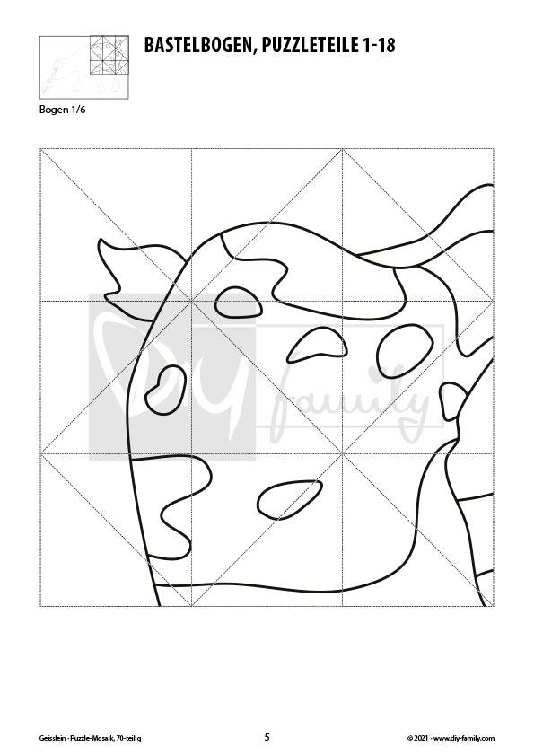 Geislein – Mosaikpuzzle zum Ausschneiden und Ausmalen