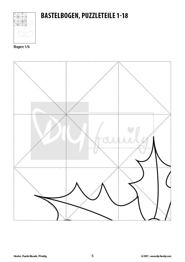 Glocke – Mosaikpuzzle zum Ausschneiden und Ausmalen