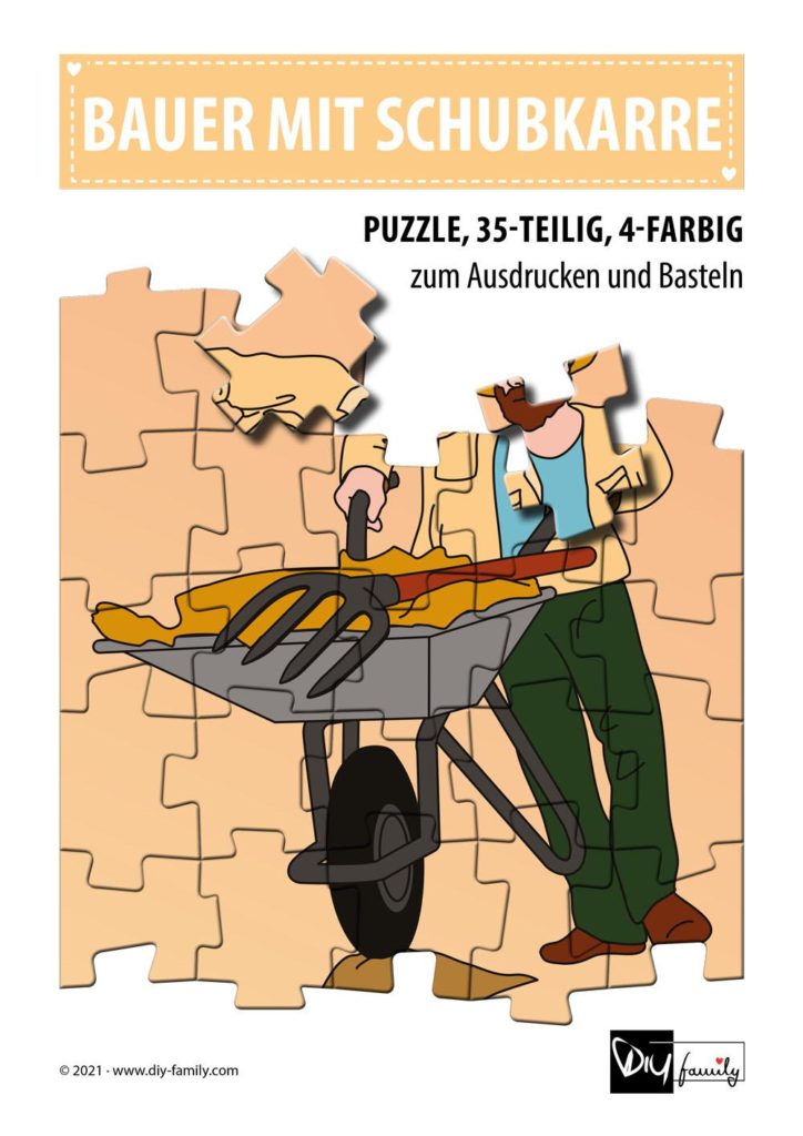 Bauer mit Schubkarre – Puzzle