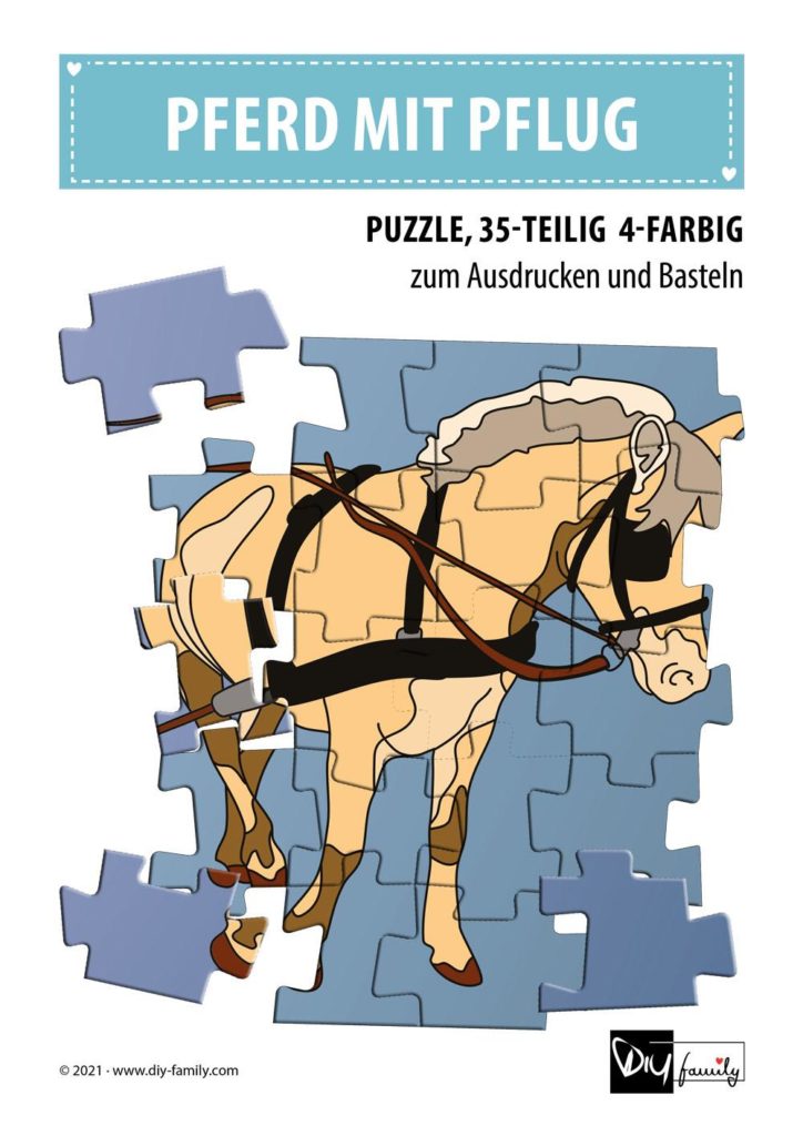 Pferd mit Pflug – Puzzle