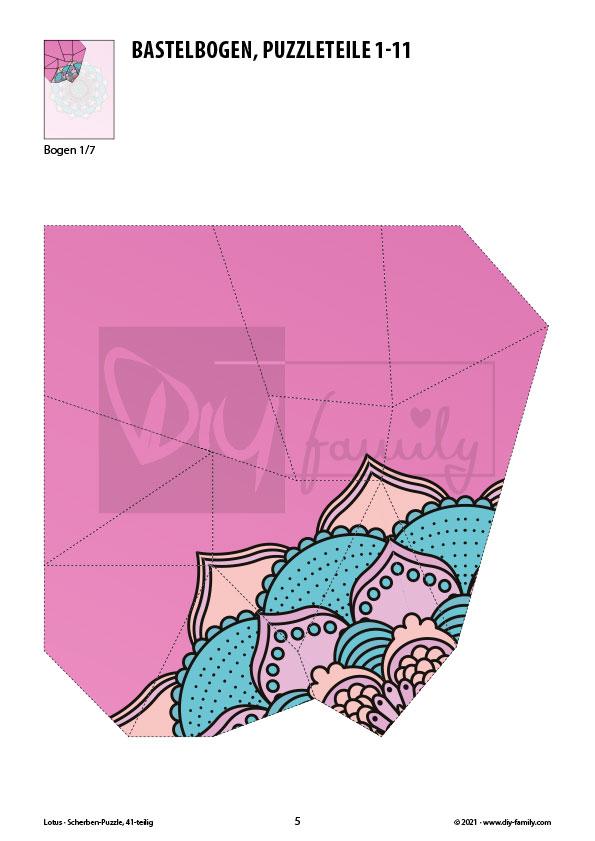 Lotus – Scherben-Puzzle zum Ausdrucken und Ausschneiden
