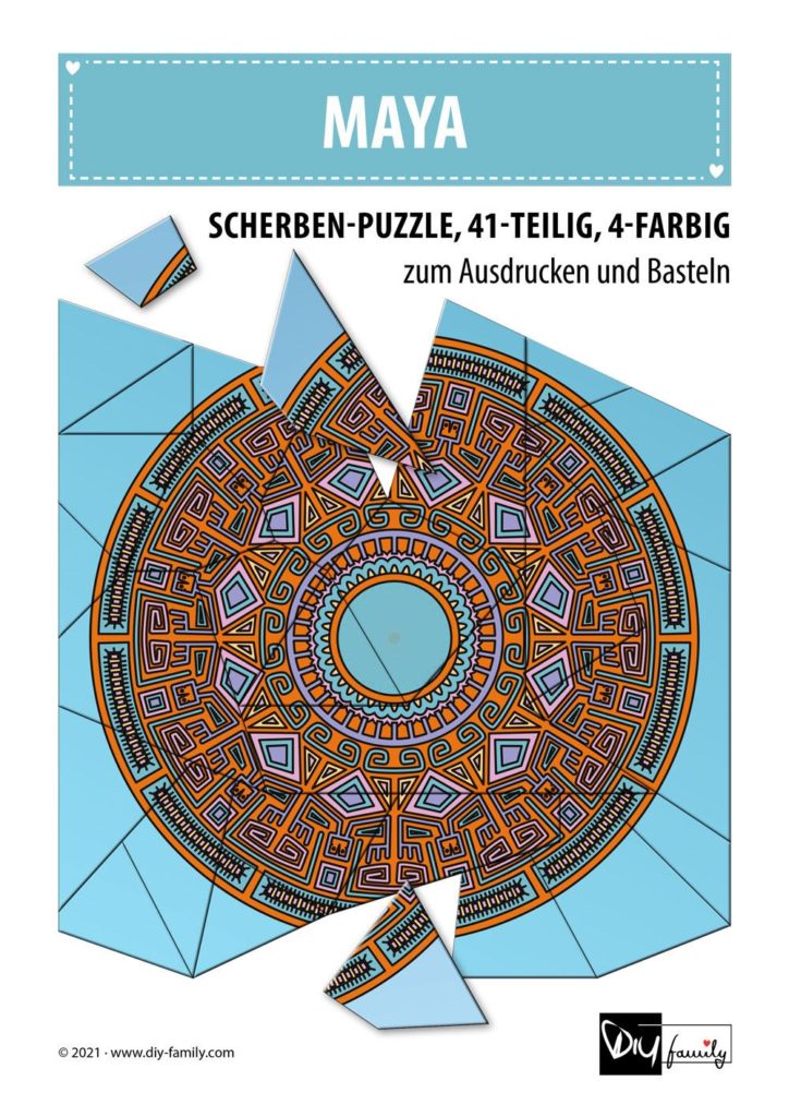 Maya – Scherben-Puzzle zum Ausdrucken und Ausschneiden