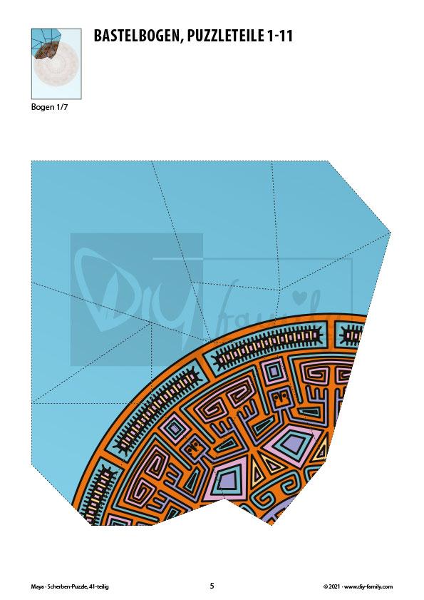 Maya – Scherben-Puzzle zum Ausdrucken und Ausschneiden