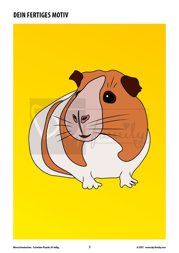 Meerschweinchen – Scherben-Puzzle zum Ausdrucken und Ausschneiden