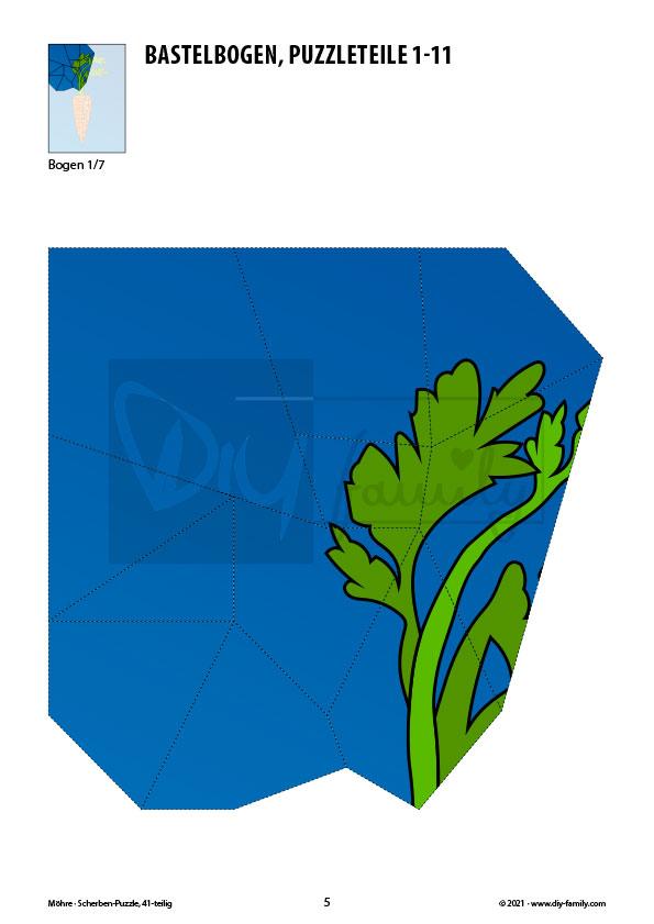 Möhre – Scherben-Puzzle zum Ausdrucken und Ausschneiden