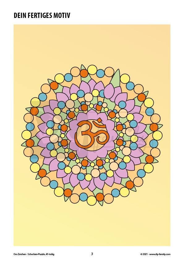 OM-Zeichen – Scherben-Puzzle zum Ausdrucken, Ausschneiden und Ausmalen