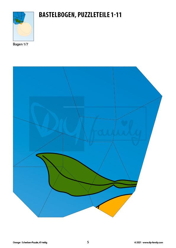 Orange – Scherben-Puzzle zum Ausdrucken und Ausschneiden