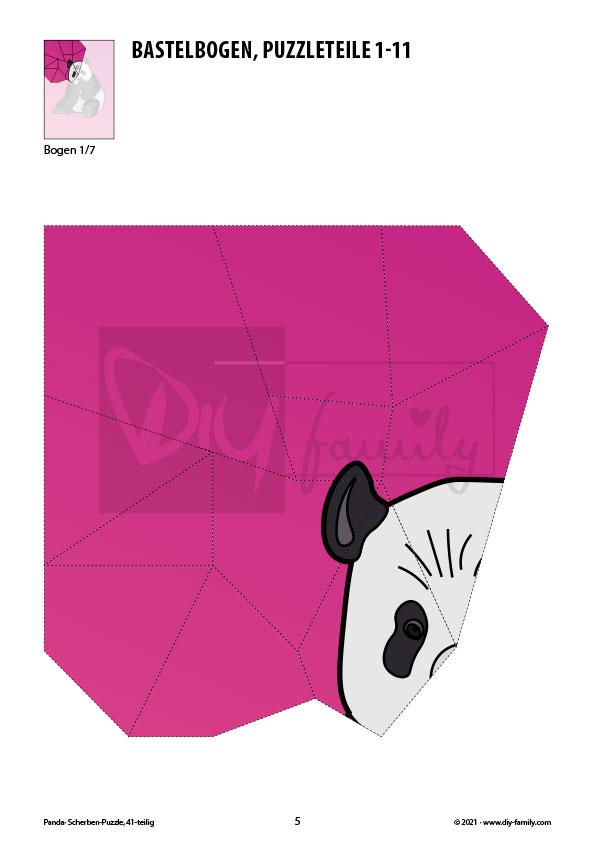 Panda – Scherben-Puzzle zum Ausdrucken und Ausschneiden