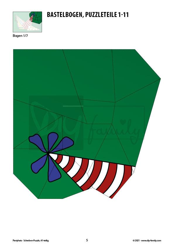 Partyhats – Scherben-Puzzle zum Ausdrucken und Ausschneiden