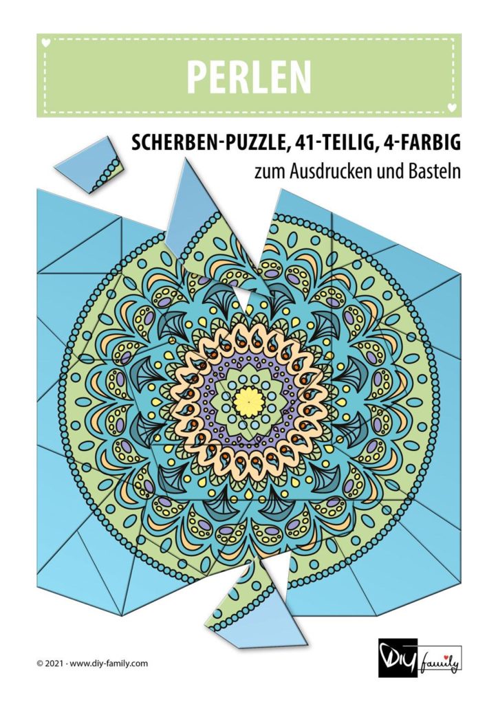 Perlen – Scherben-Puzzle zum Ausdrucken und Ausschneiden