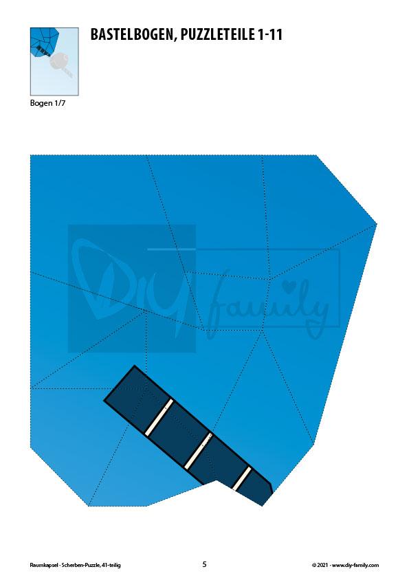 Raumkapsel – Scherben-Puzzle zum Ausdrucken und Ausschneiden