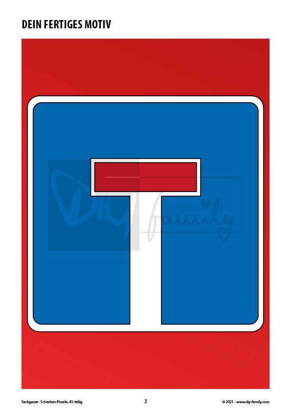 Sackgasse – Scherben-Puzzle zum Ausdrucken, Ausschneiden und Ausmalen