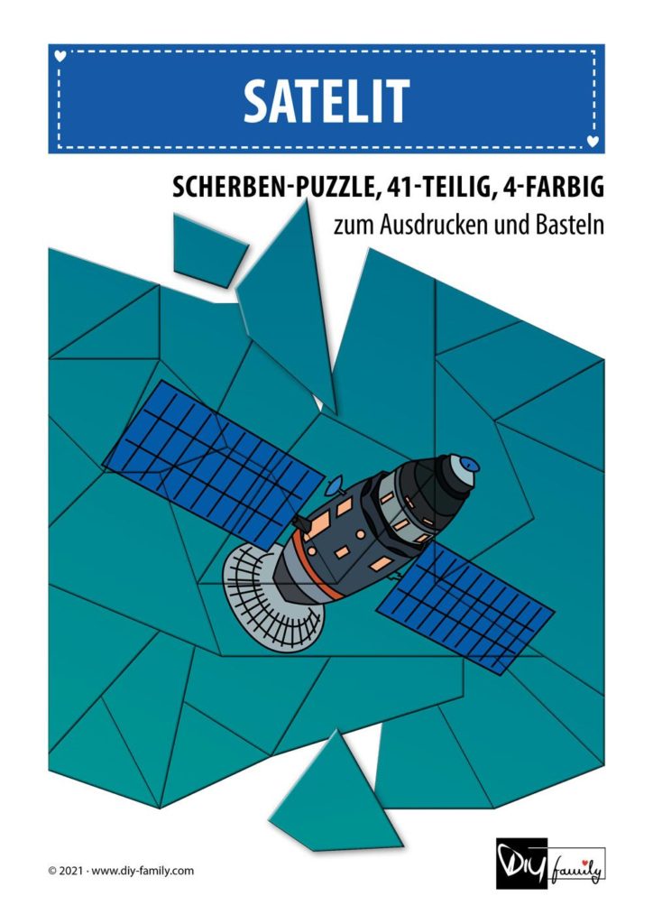 Satelit – Scherben-Puzzle zum Ausdrucken und Ausschneiden