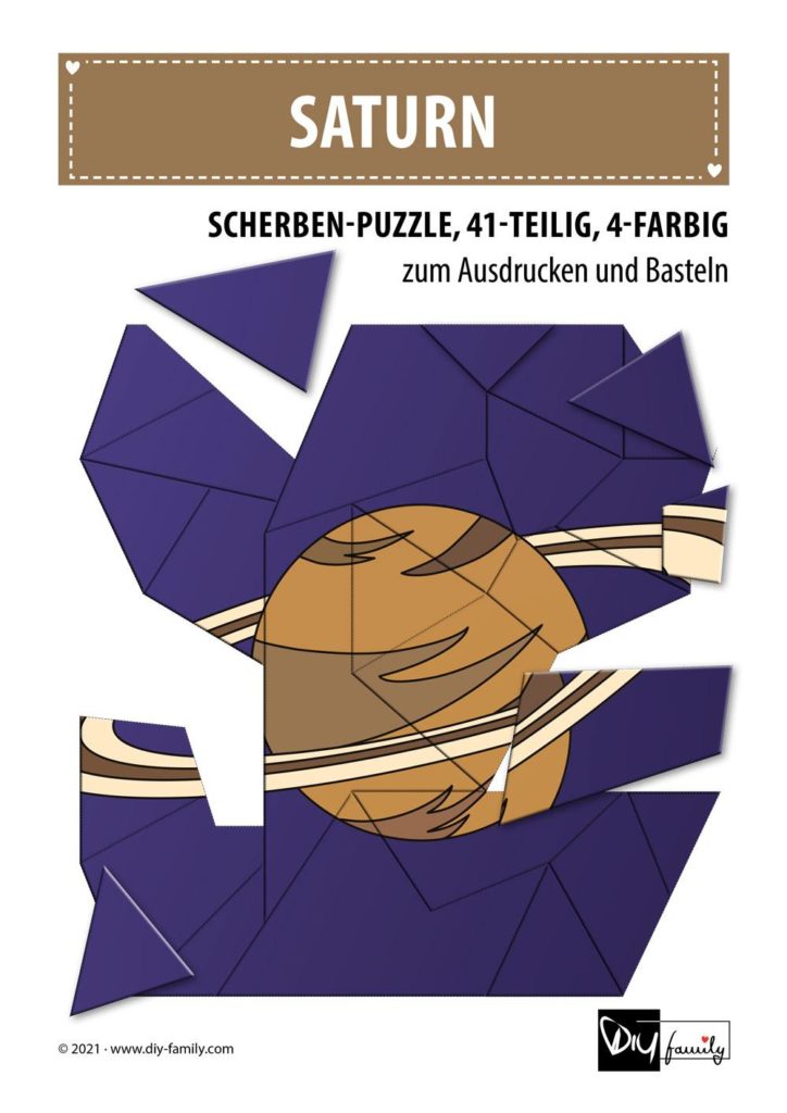 Saturn – Scherben-Puzzle zum Ausdrucken und Ausschneiden