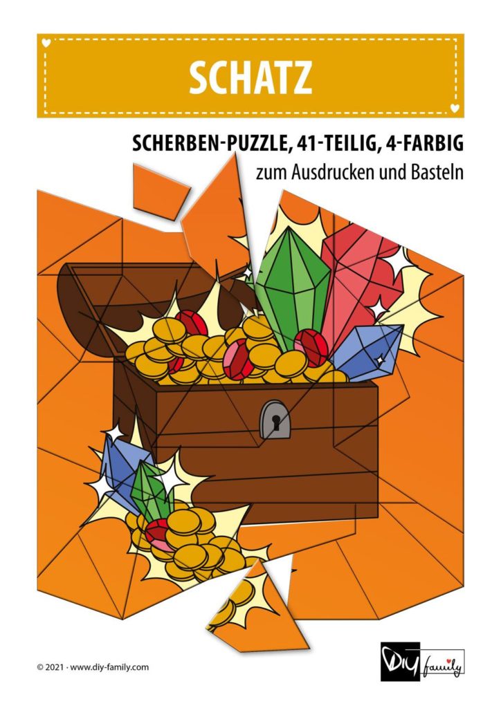 Schatz – Scherben-Puzzle zum Ausdrucken und Ausschneiden
