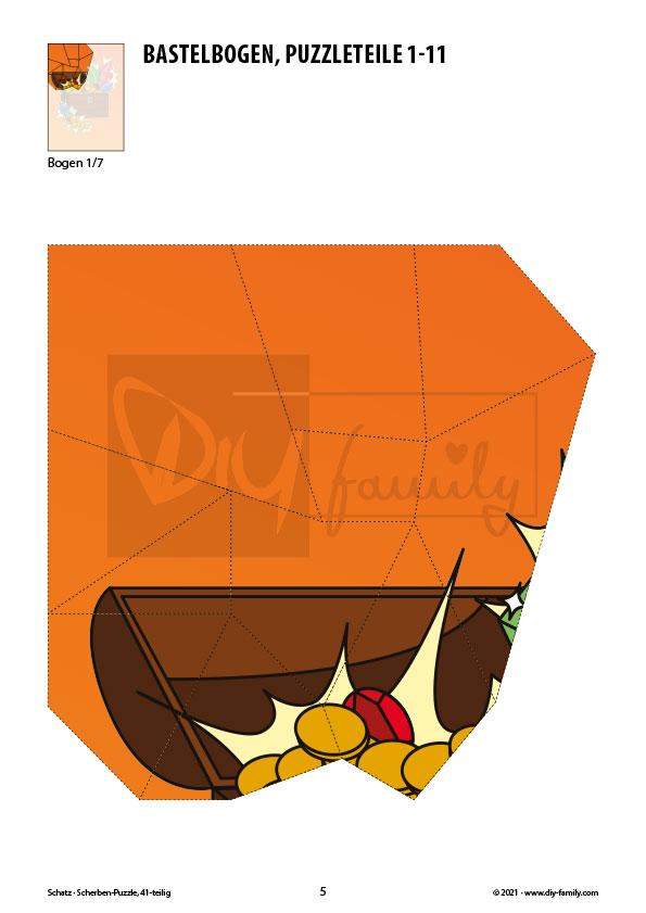 Schatz – Scherben-Puzzle zum Ausdrucken und Ausschneiden