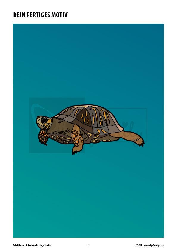 Schildkröte – Scherben-Puzzle zum Ausdrucken und Ausschneiden
