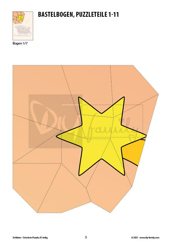 Schlitten – Scherben-Puzzle zum Ausdrucken und Ausschneiden