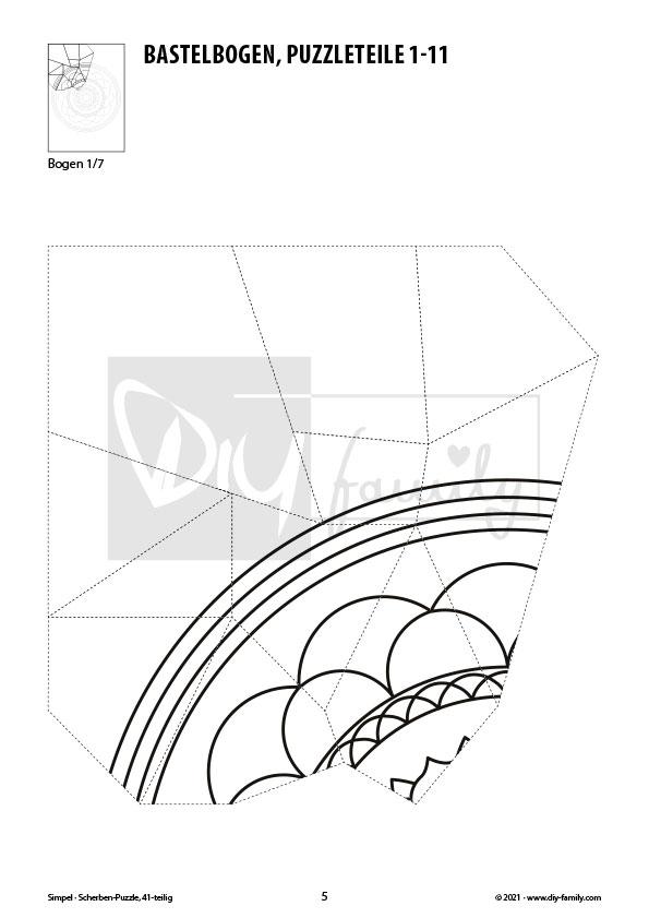 Simpel – Scherben-Puzzle zum Ausdrucken, Ausschneiden und Ausmalen