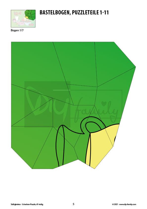 Süßigkeiten – Scherben-Puzzle zum Ausdrucken und Ausschneiden