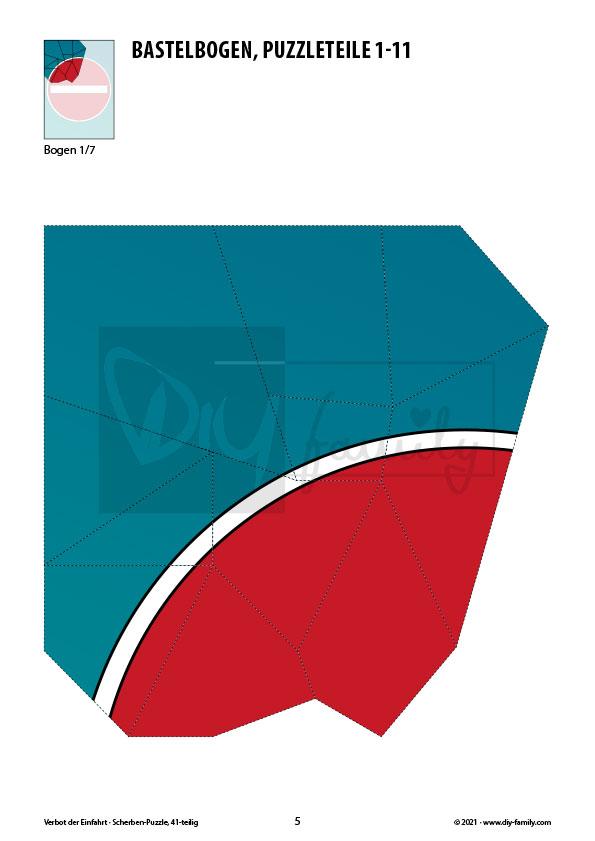 Verbot der Einfahrt – Scherben-Puzzle zum Ausdrucken und Ausschneiden