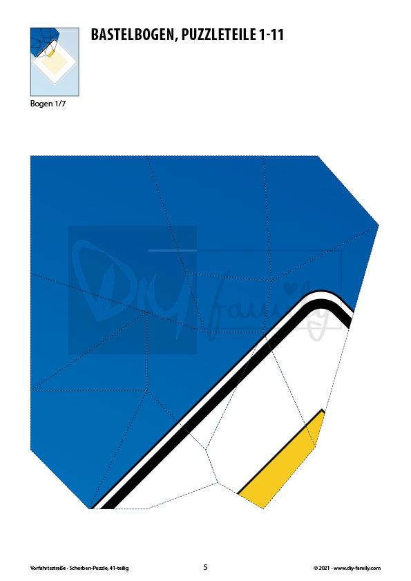 Vorfahrtsstraße – Scherben-Puzzle zum Ausdrucken und Ausschneiden