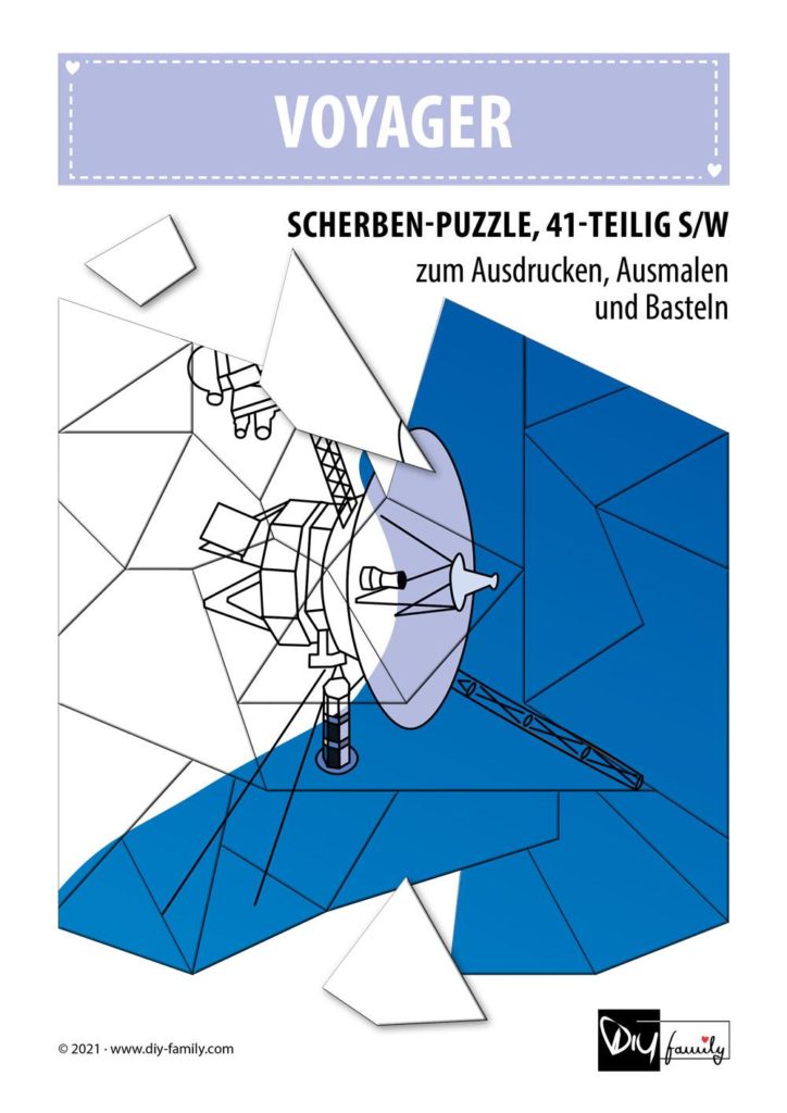 Voyager – Scherben-Puzzle zum Ausdrucken, Ausschneiden und Ausmalen