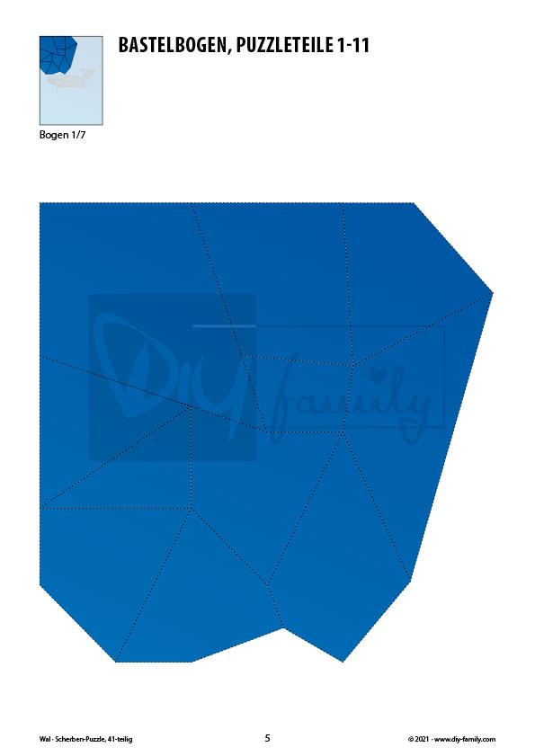 Wal – Scherben-Puzzle zum Ausdrucken und Ausschneiden