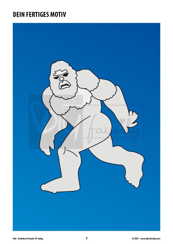 Yeti – Scherben-Puzzle zum Ausdrucken und Ausschneiden