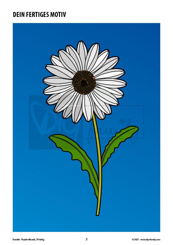 Kamille – Mosaikpuzzle zum Ausschneiden und Ausmalen