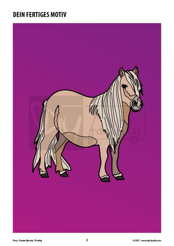 Pony – Mosaikpuzzle zum Ausschneiden und Ausmalen