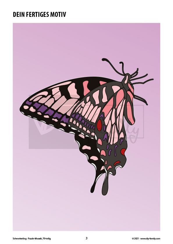Schmetterling – Mosaikpuzzle zum Ausschneiden und Ausmalen