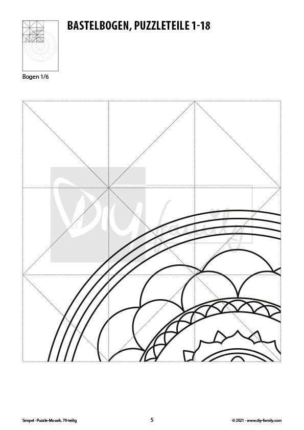 Simpel – Mosaikpuzzle zum Ausschneiden und Ausmalen